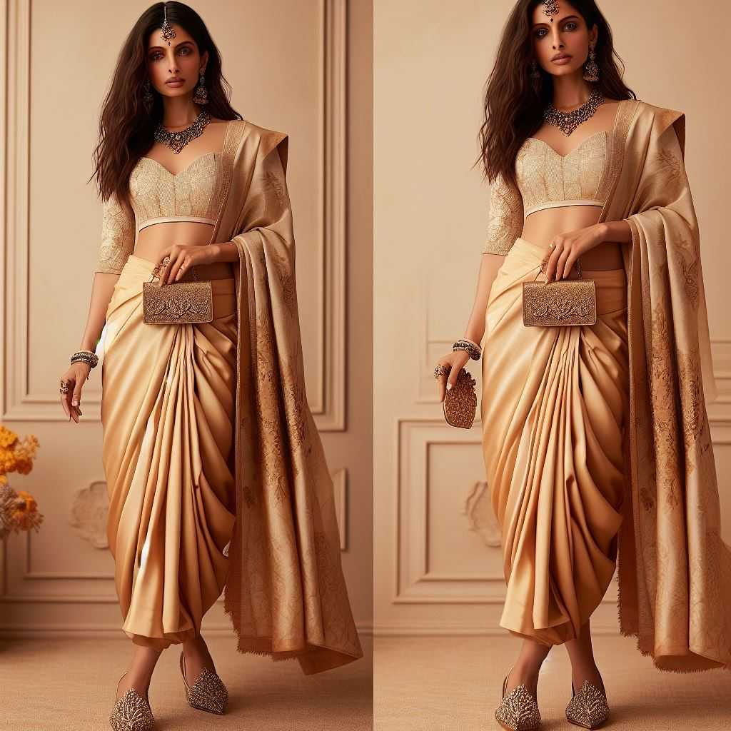 Dhoti Saree with Crop Top