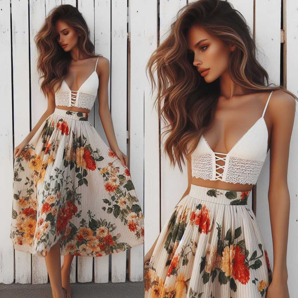 Floral Midi Skirts