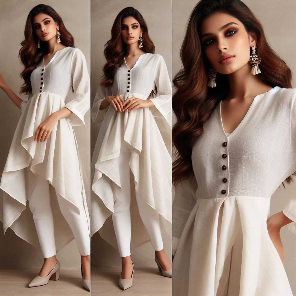 Kurta with Asymmetrical Hemline