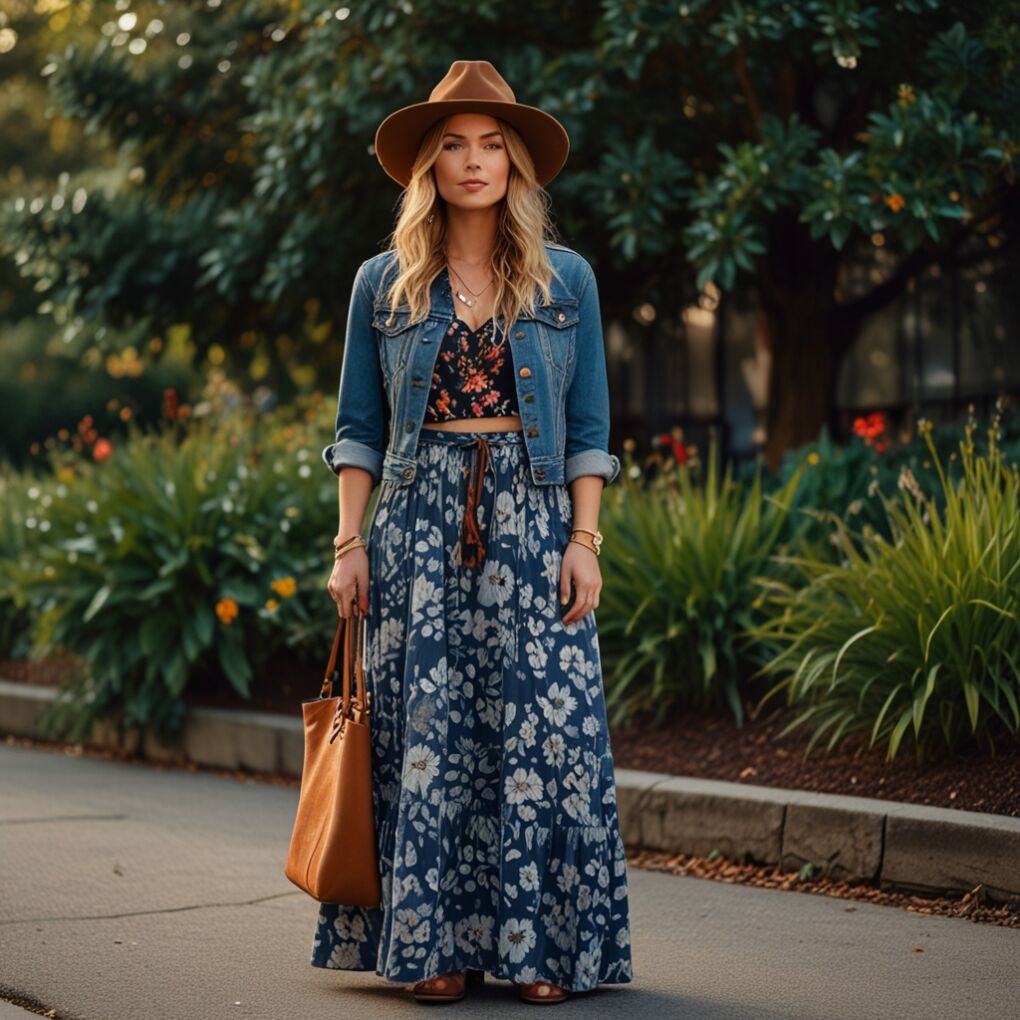 Denim Jacket and Maxi Dress