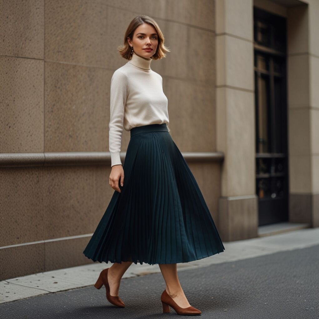 Midi Skirt and Turtleneck