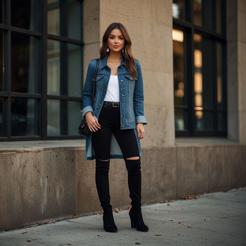 Midi Sweater Dress and Knee-High Boots