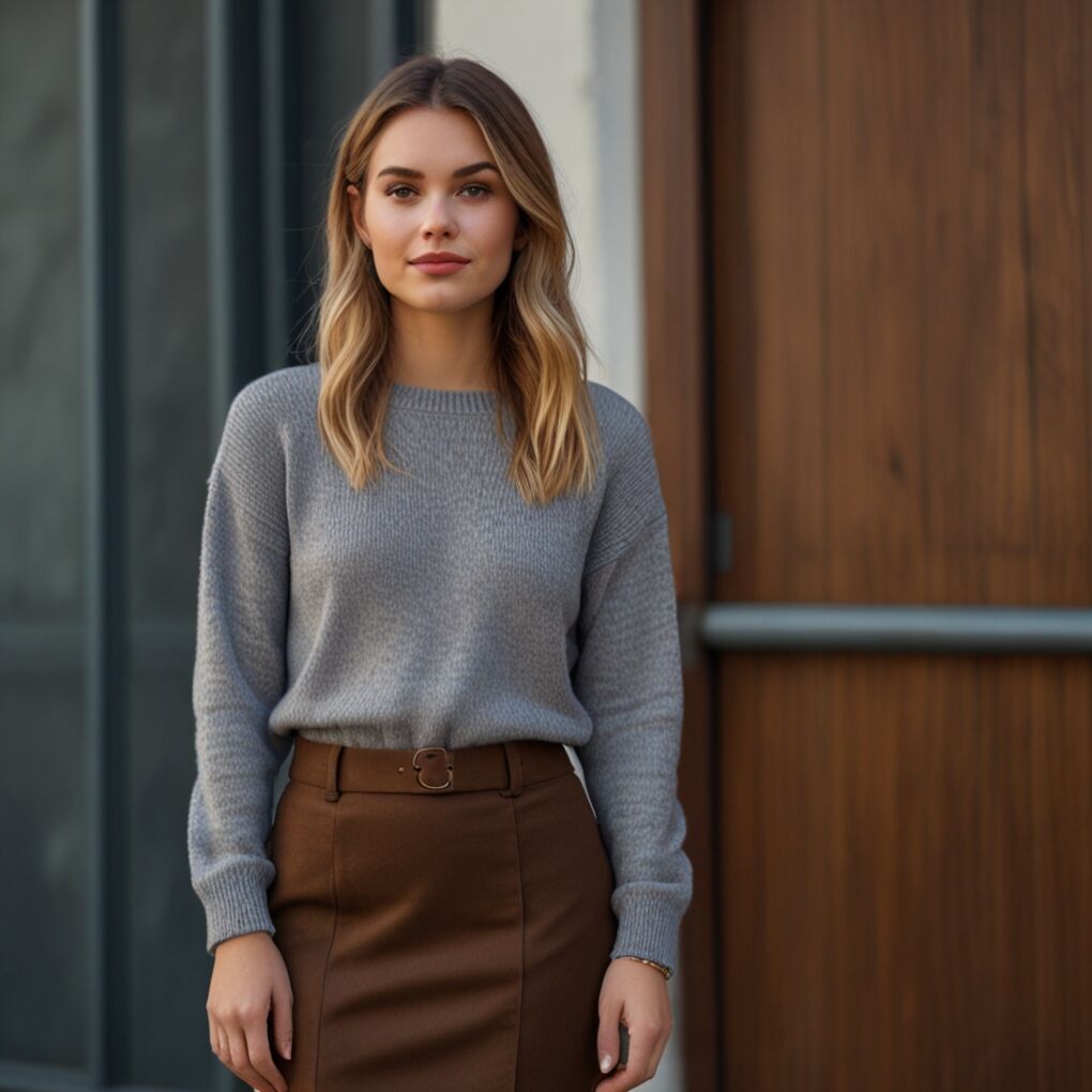 Slouchy Sweater and Pencil Skirt