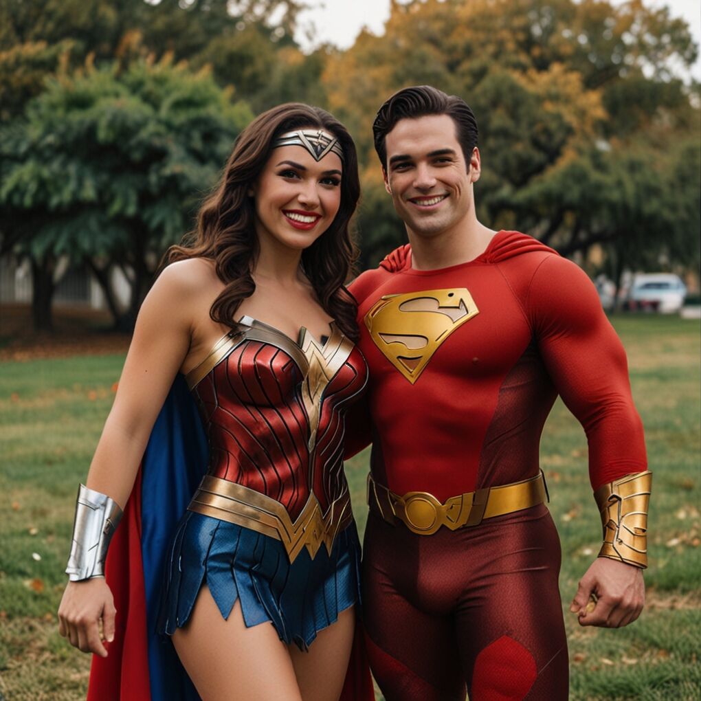 Superheroes Wonder Woman and Superman