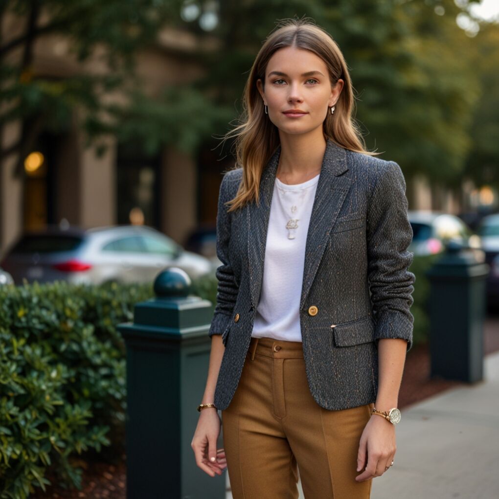 Tweed Blazer and Jeans