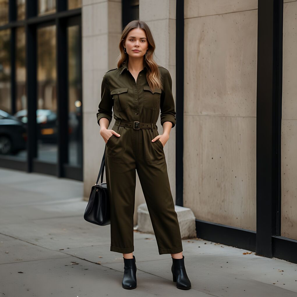 Utility Jumpsuit and Turtleneck