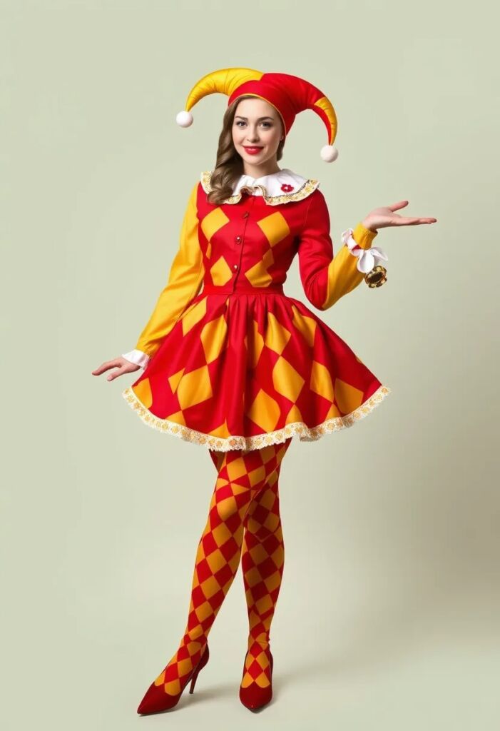 1. Classic Red and Yellow Jester