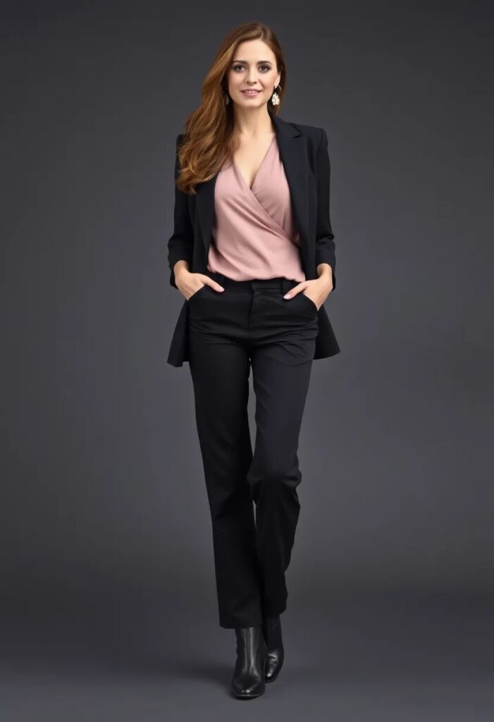 12. Wrap Top and Wide-Leg Trousers