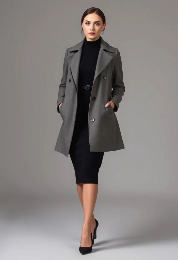 13. Knit Dress and Structured Coat