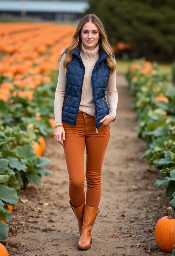 13. Quilted Vest and Turtleneck