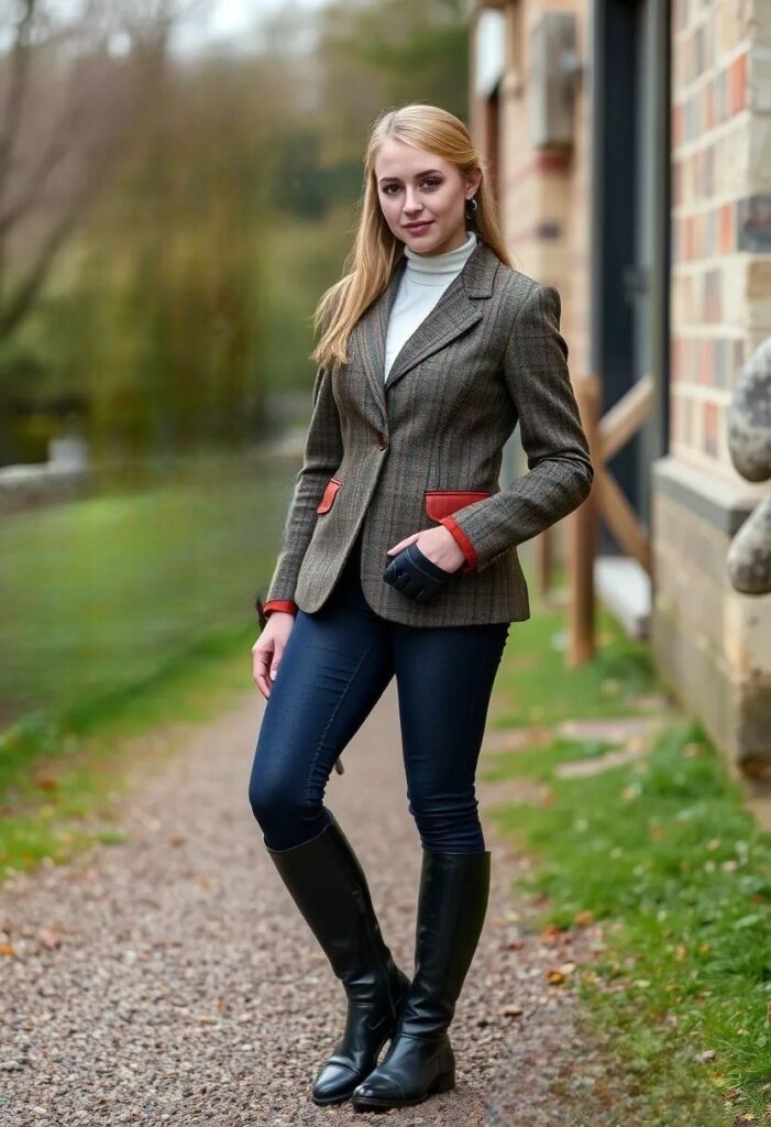 2. Tailored Tweed Riding Jacket