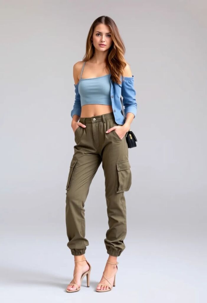  Cargo Pants and Crop Top Combo