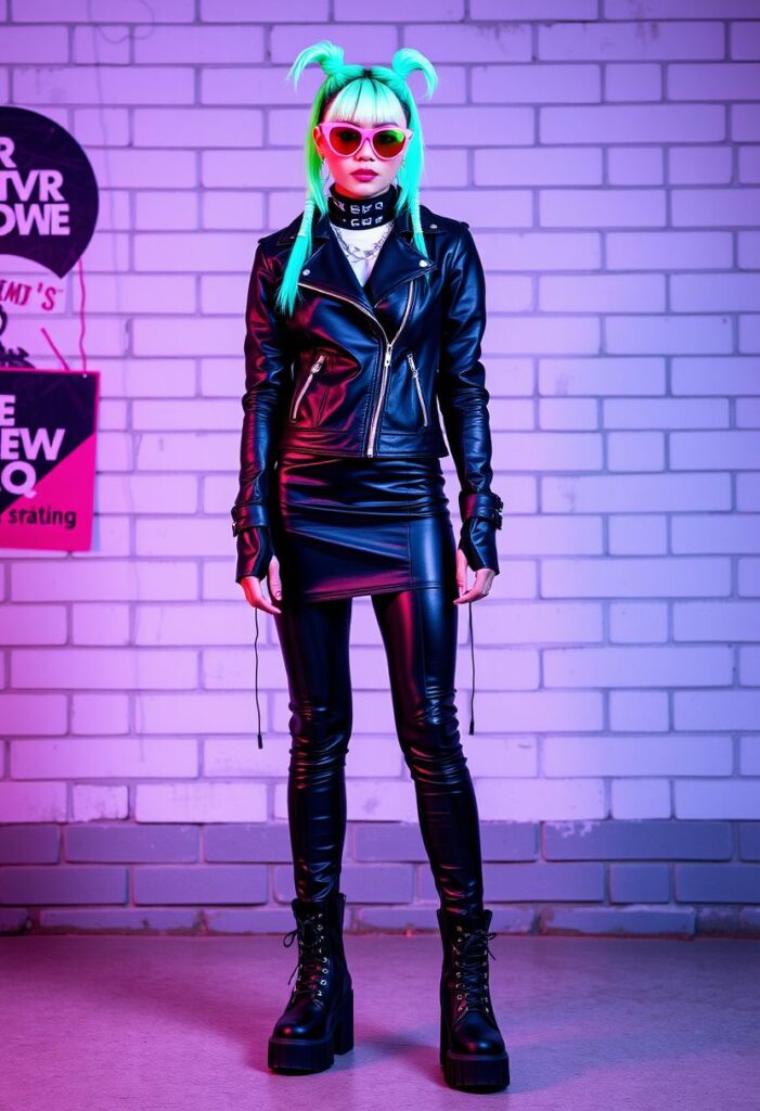 Cyber Punk Chic The Edgy Leather Ensemble