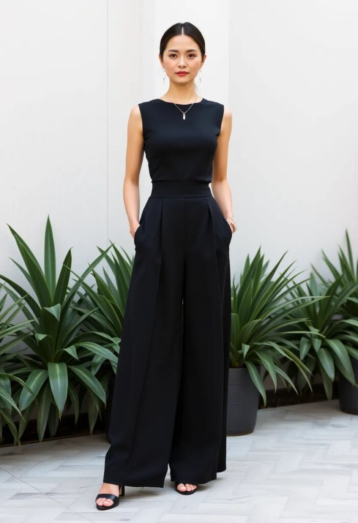  Elegant Wide-Leg Trousers Ensemble