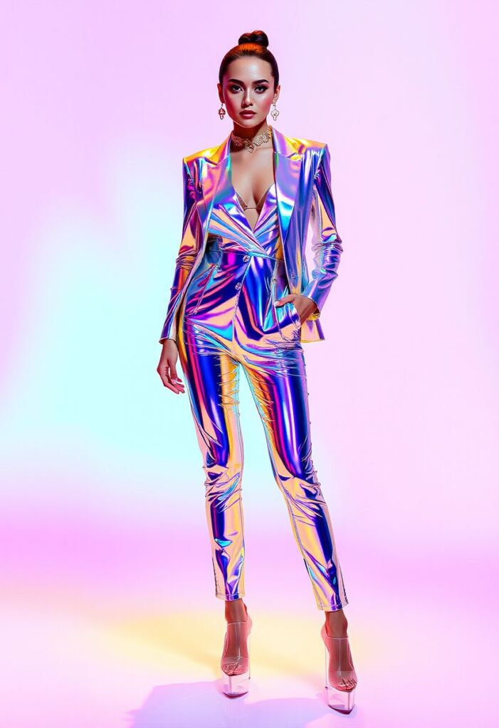 Holographic Hues The Futuristic Jumpsuit