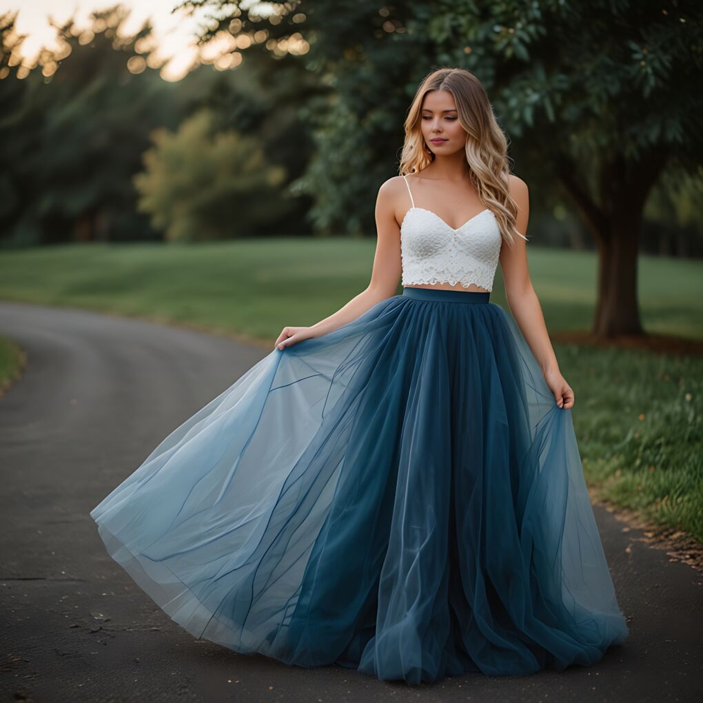 Icy Blue Tulle Skirt