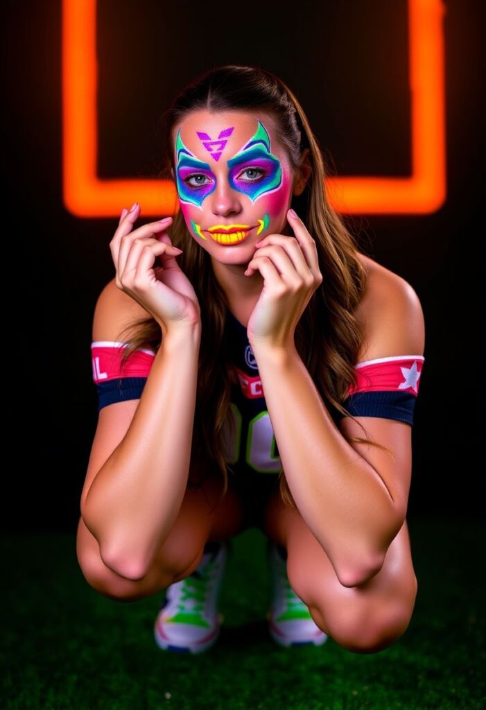 Neon Face Paint Designs