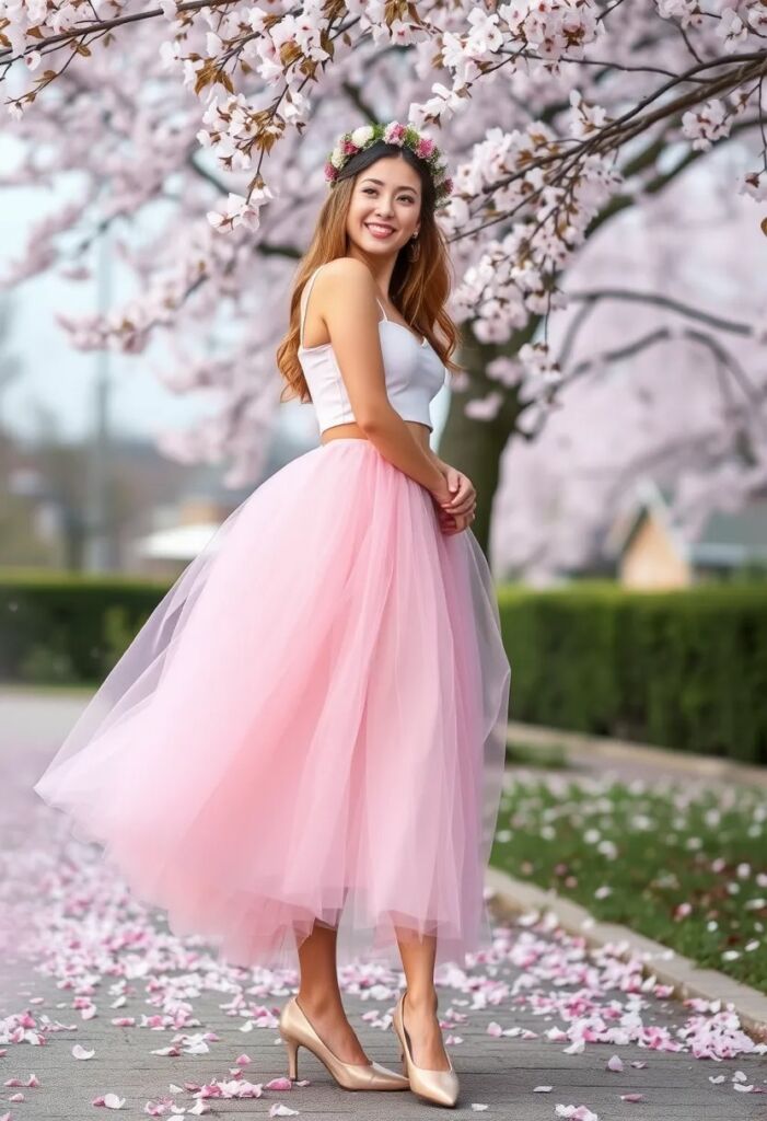 Soft Tulle Skirt and Crop Top