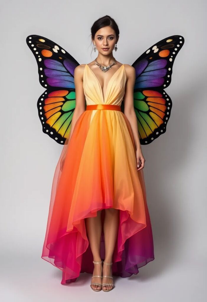 The Butterfly Gradient Ombre Dress