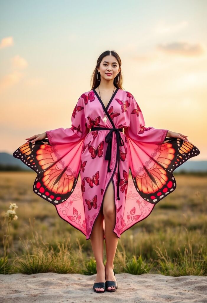 The Butterfly Kimono Wrap Dress