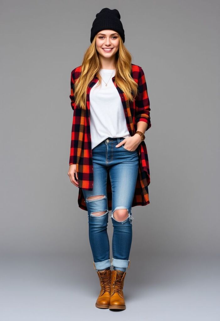 The Classic Flannel and Denim Combo