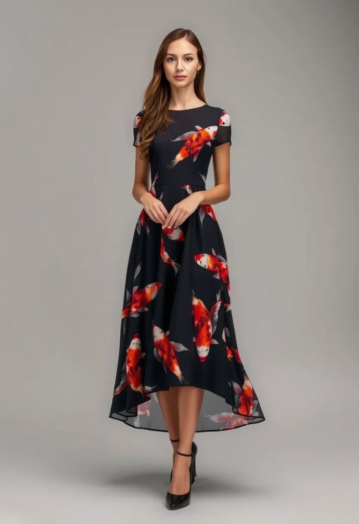 The Classic Koi Print Dress