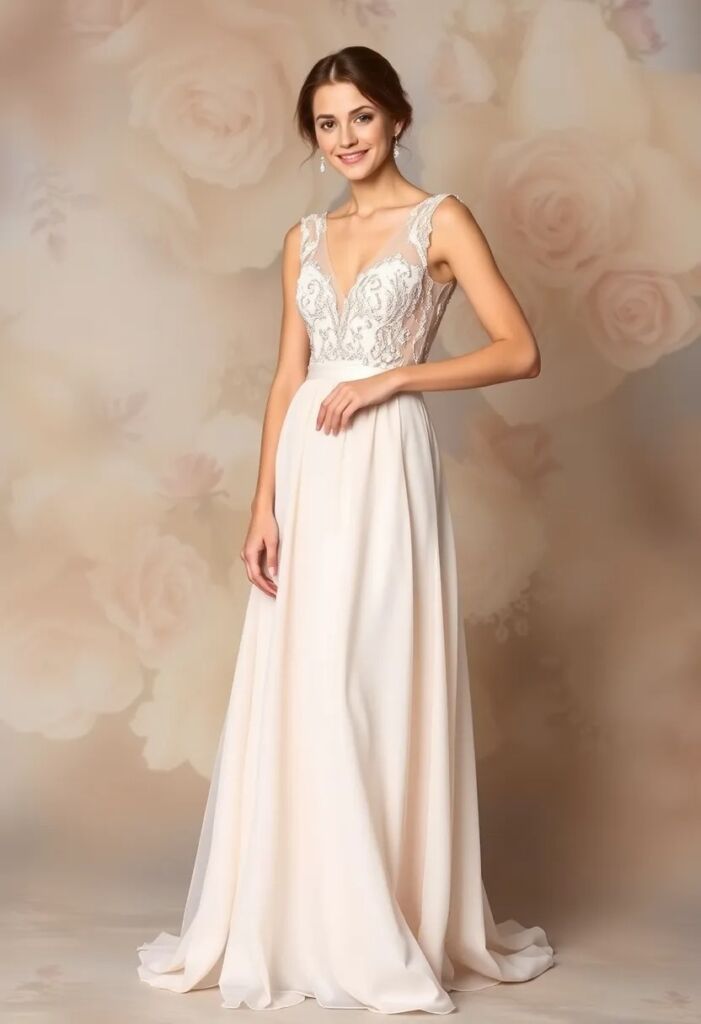 The Romantic Crystal-Embellished A-Line Dress