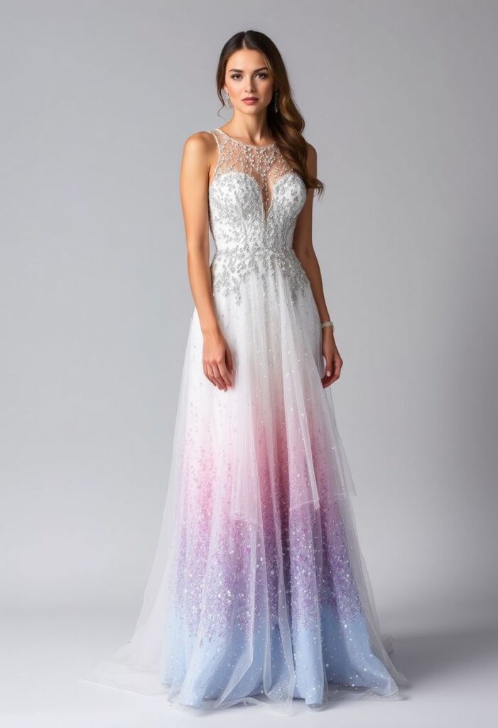 The Whimsical Crystal Ombré Dress