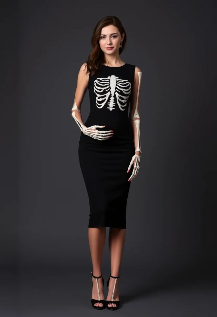 Bone-Adorned Little Black Dress