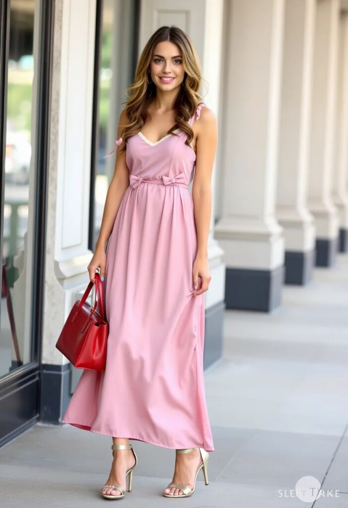 Bow-Adorned Slip Dress