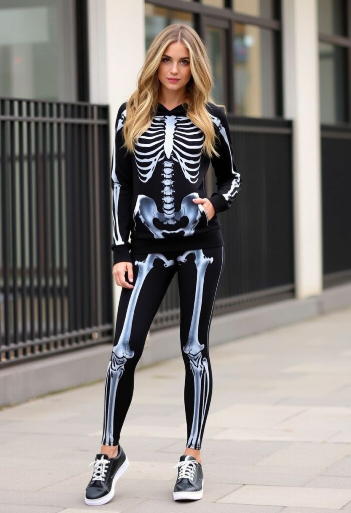 Casual Skeleton Hoodie and Leggings