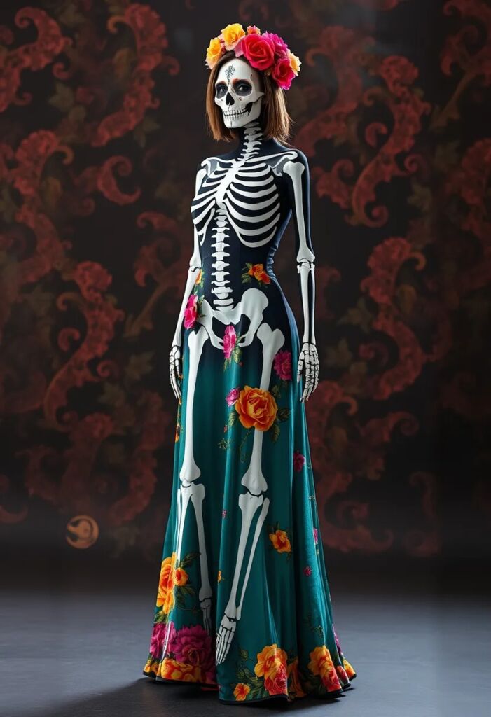 Day of the Dead Inspired Skeleton Gown