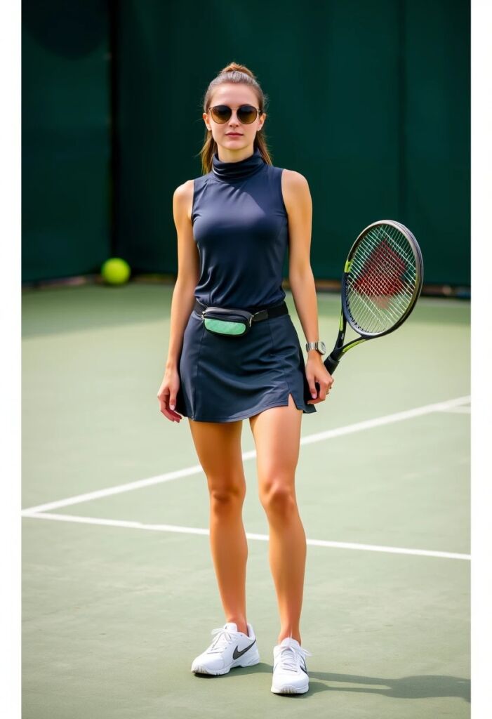 High-Neck Tennis Top and Skort