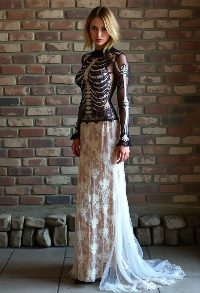 Lace Skeleton Overlay Dress