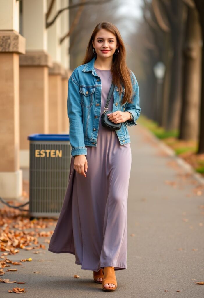 Maxi Dress and Denim Jacket