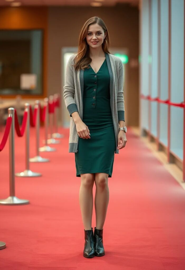 Midi Dress with a Cardigan