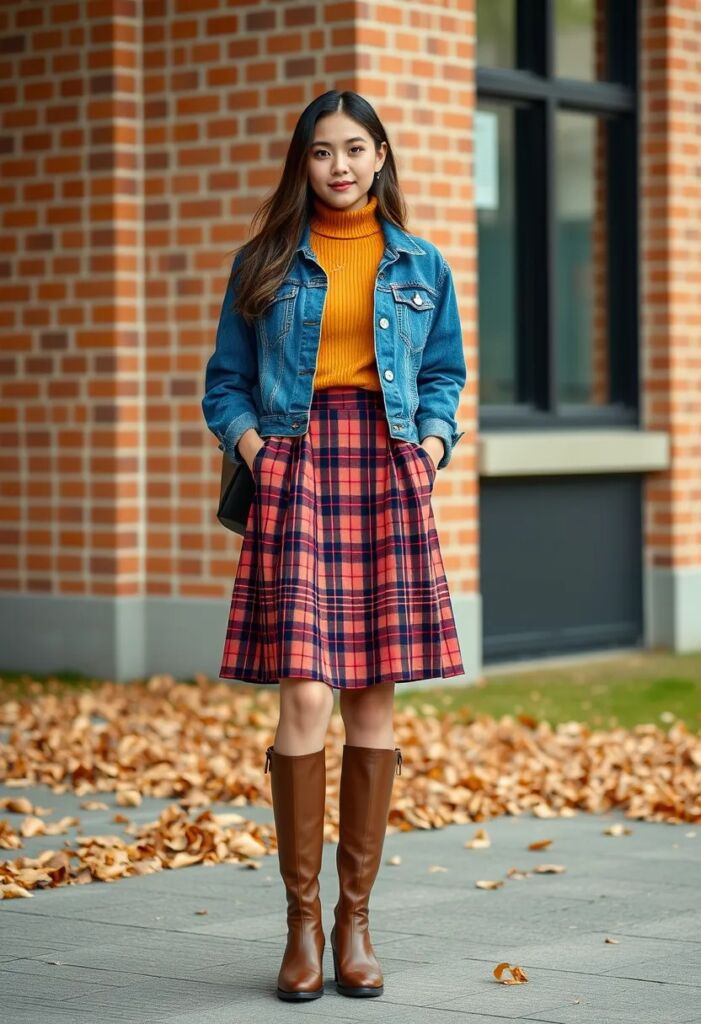 Plaid Skirt and Turtleneck