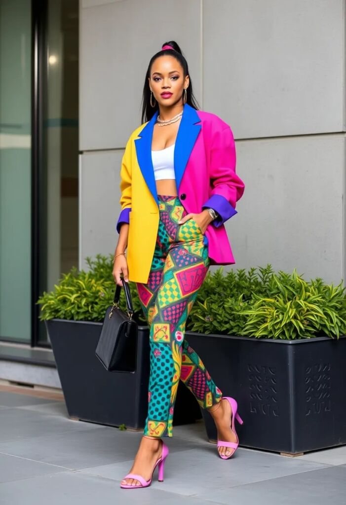 Rihanna's Bold and Colorful Street Style