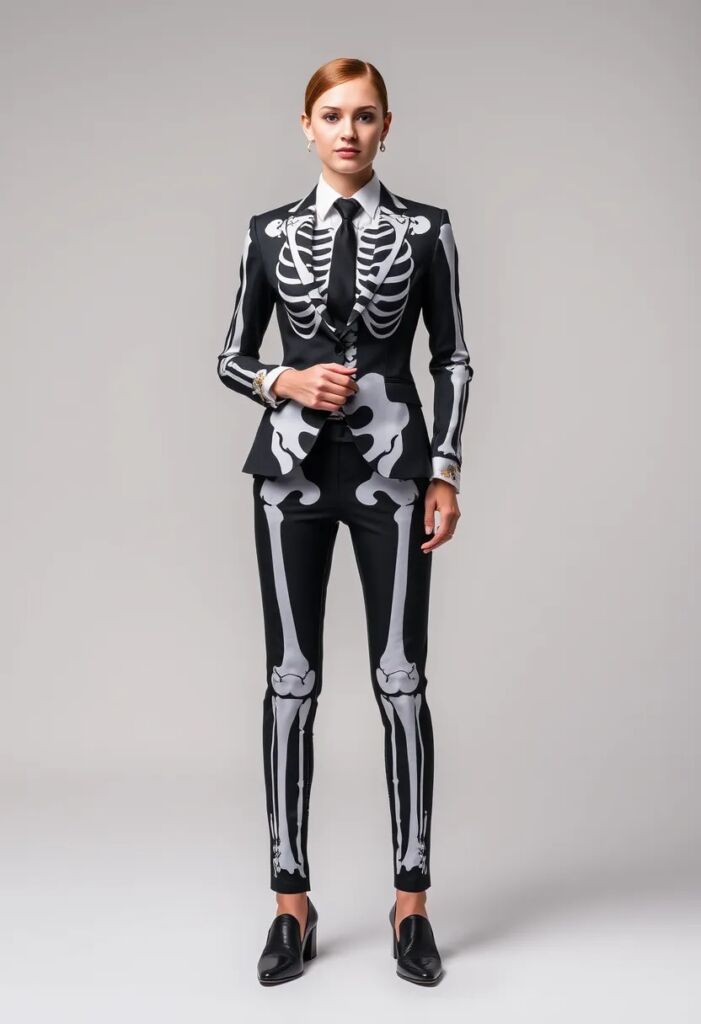 Skeleton Suit and Tie Combo