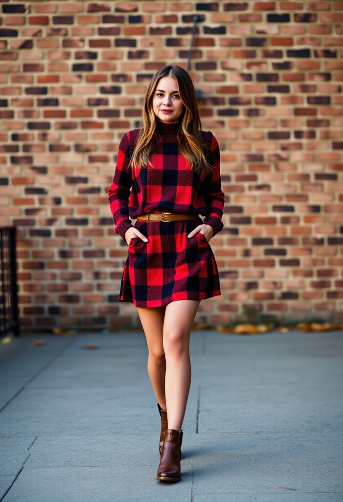 The Plaid Skirt and Sweater Set