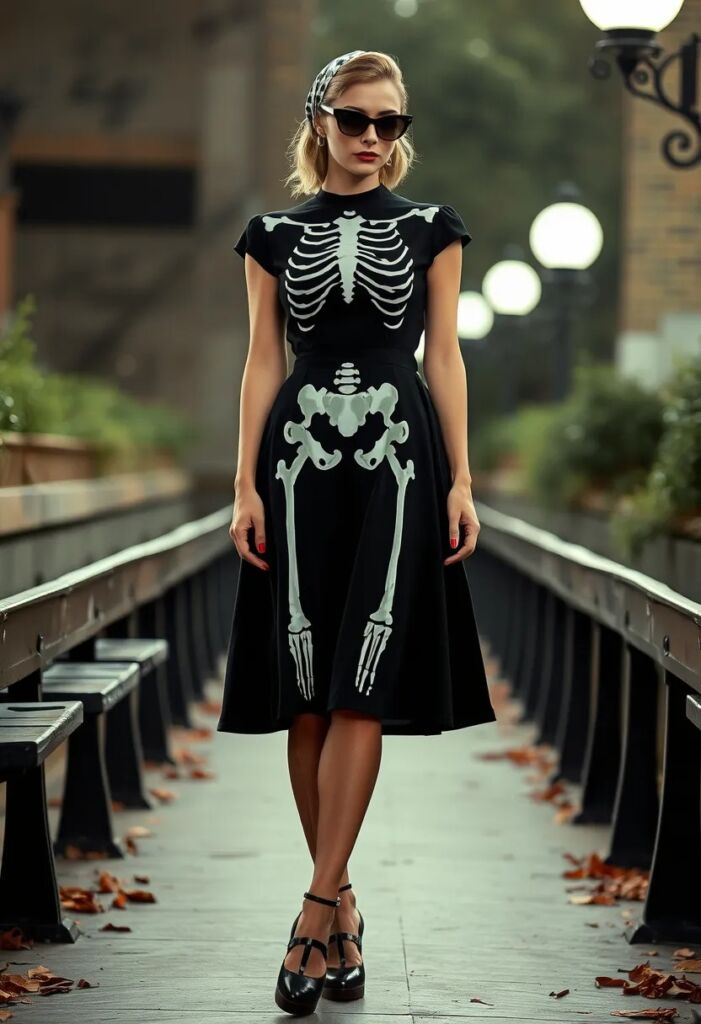 Vintage-Inspired Skeleton Dress