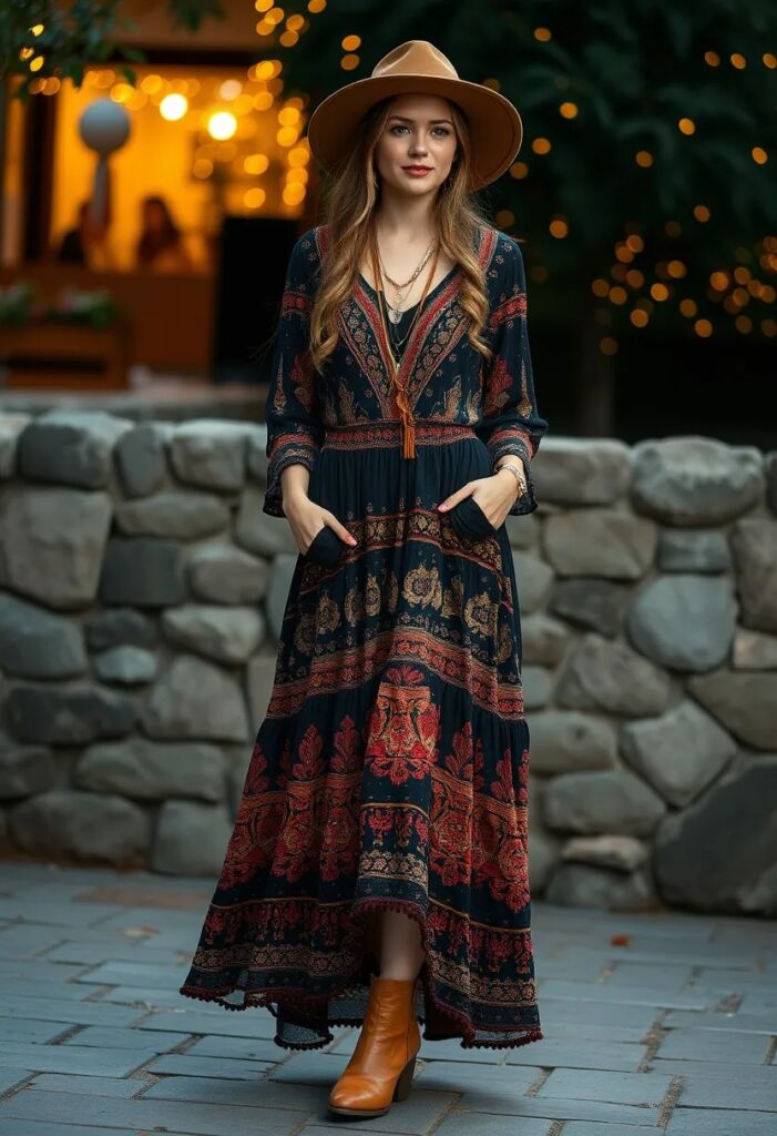 Bohemian outfit for christmas party on sale