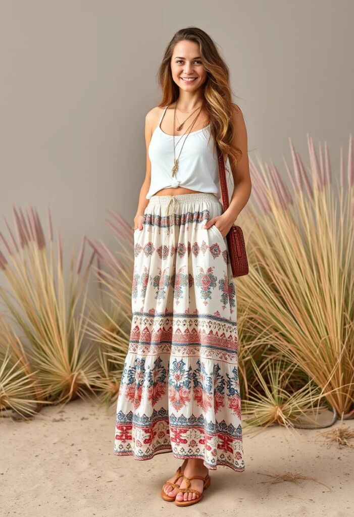 Bohemian and Artistic The Flowing Maxi Skirt