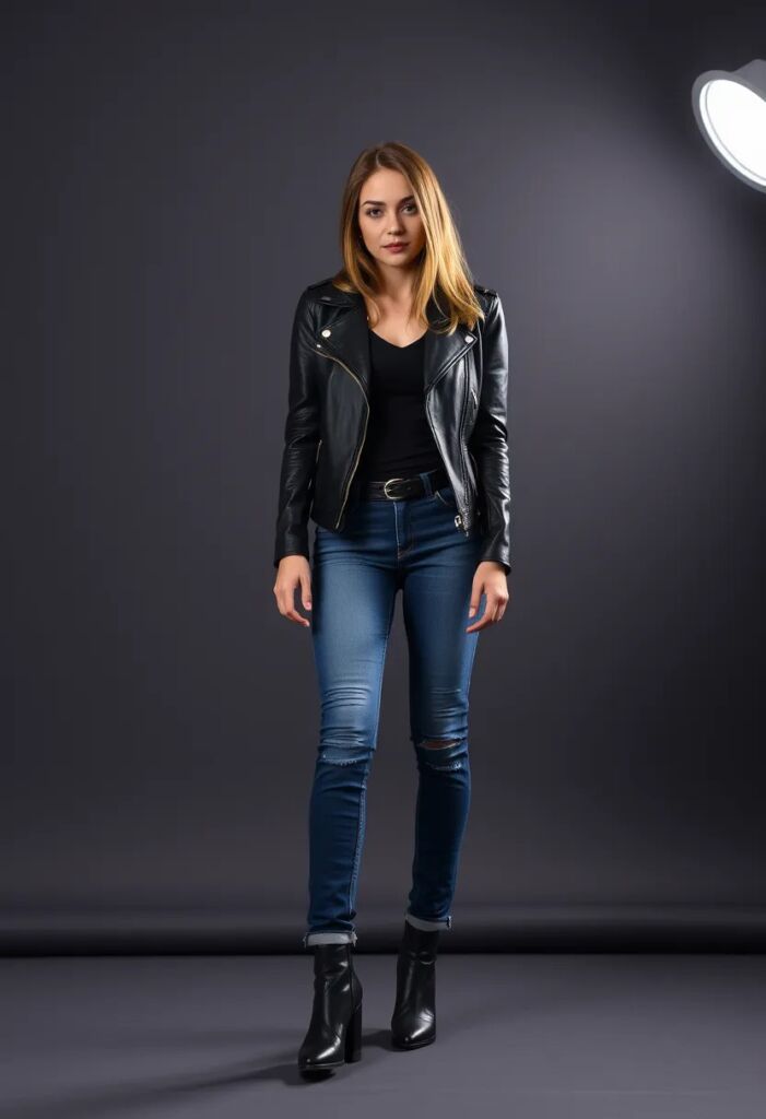 Edgy and Modern The Leather Jacket and Jeans