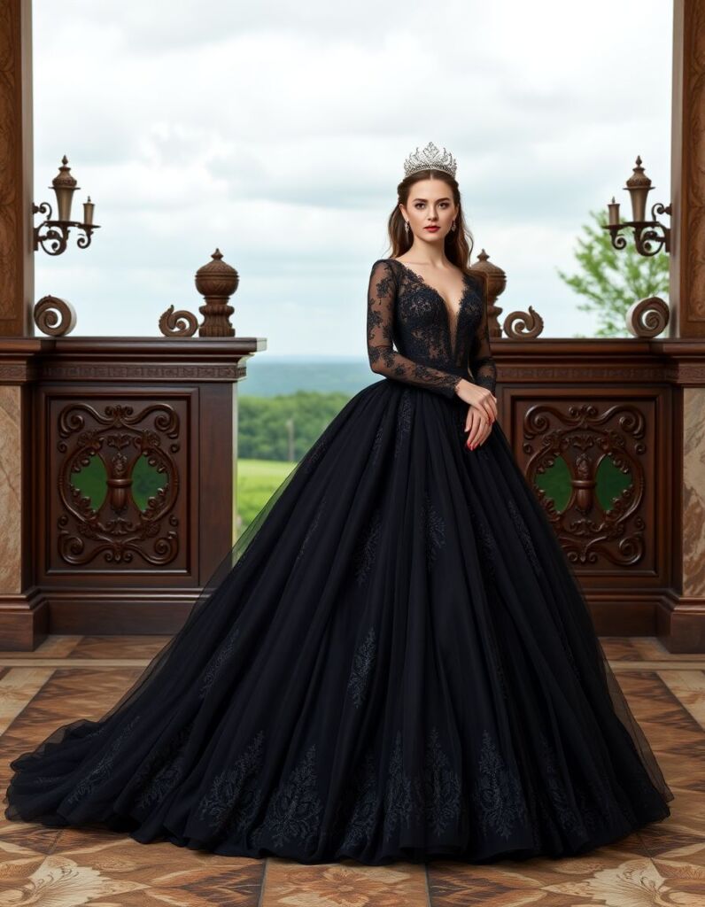 Elegant Black Ball Gown