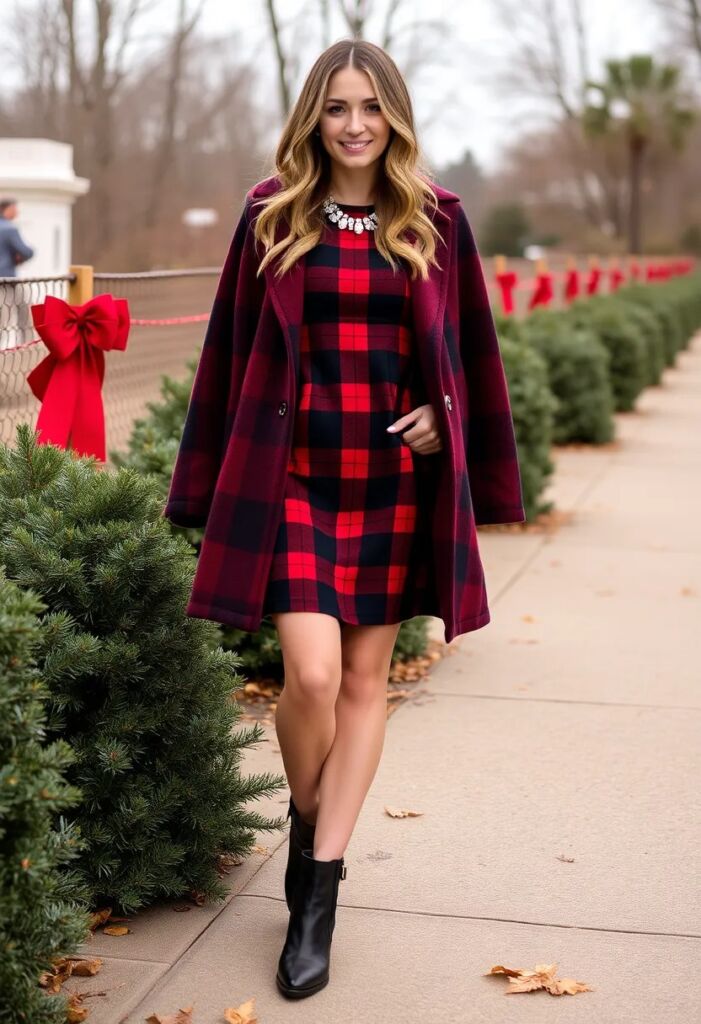 Plaid Dress and Coat