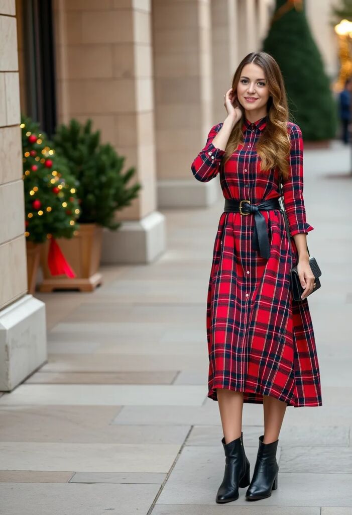 Plaid Midi Dress