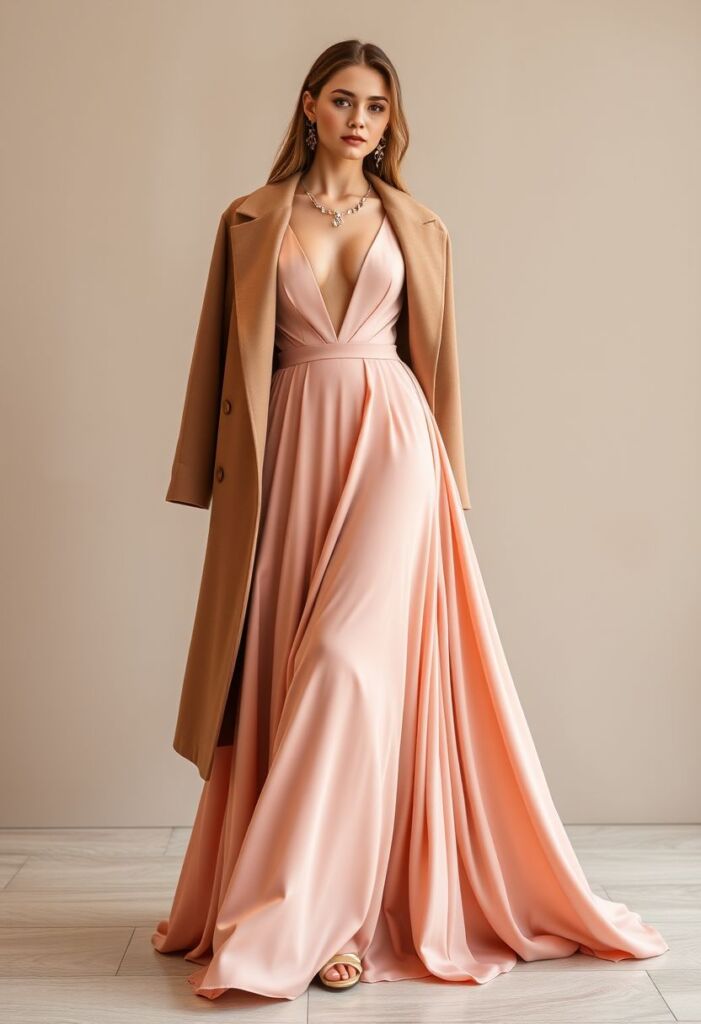 Plunging V-Neck Gown