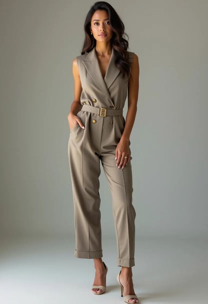 Tailored Jumpsuit with a Belt