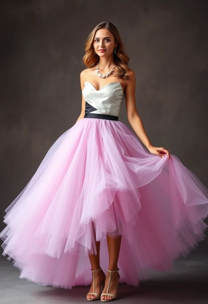 Tulle Skirt with Satin Top